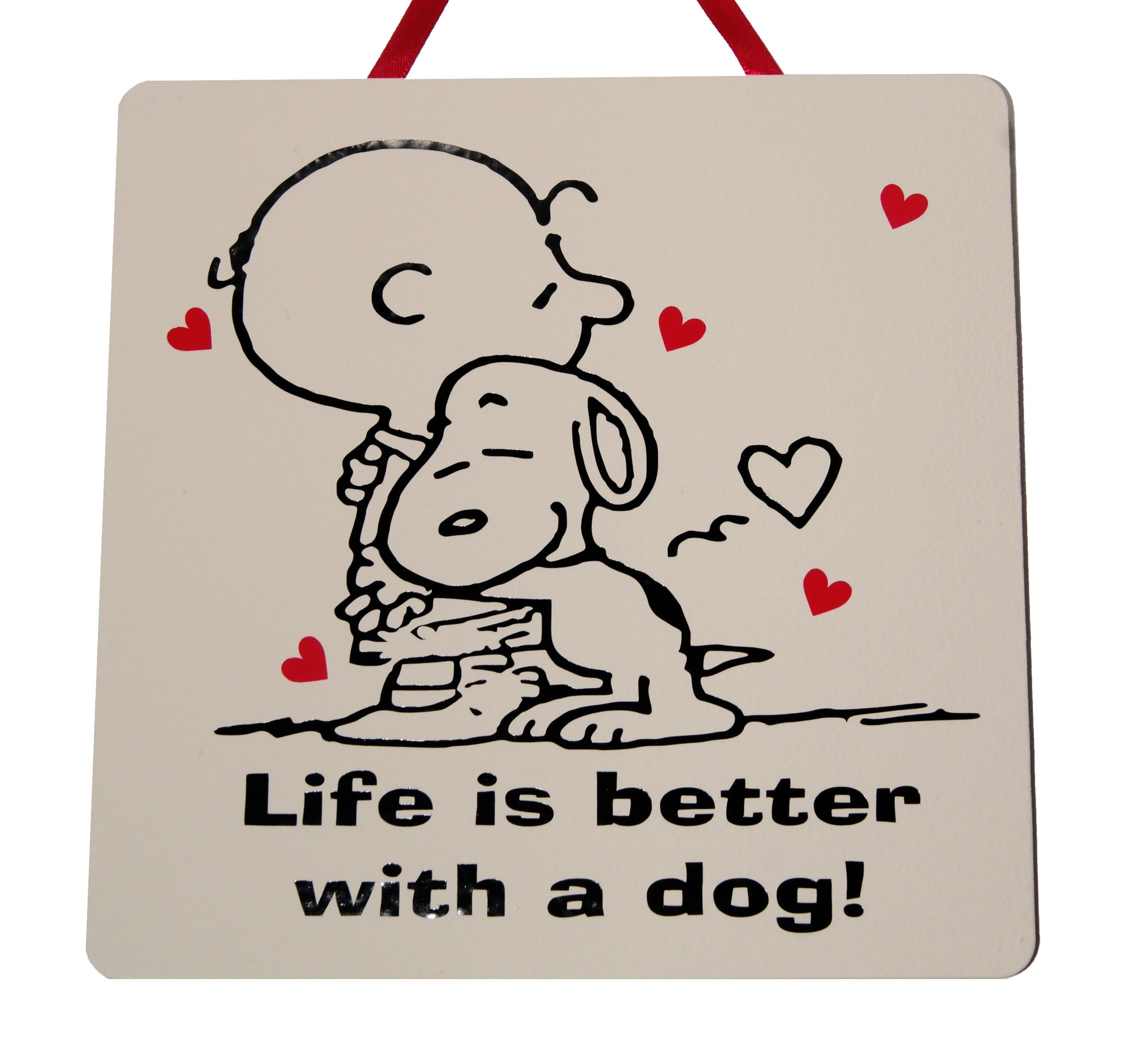 Snoopy Life is better with a dog Handmade wooden plaque Etsy