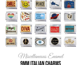 Miscellaneous enamel  - 9mm classic Italian charms