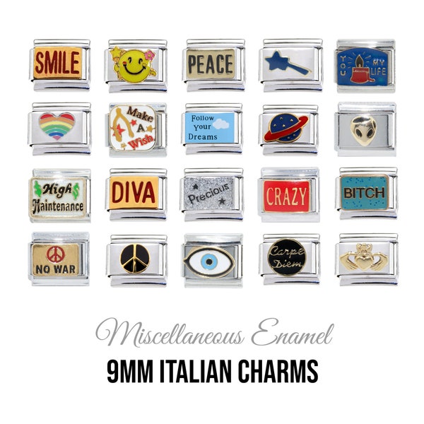 Miscellaneous enamel  - 9mm classic Italian charms