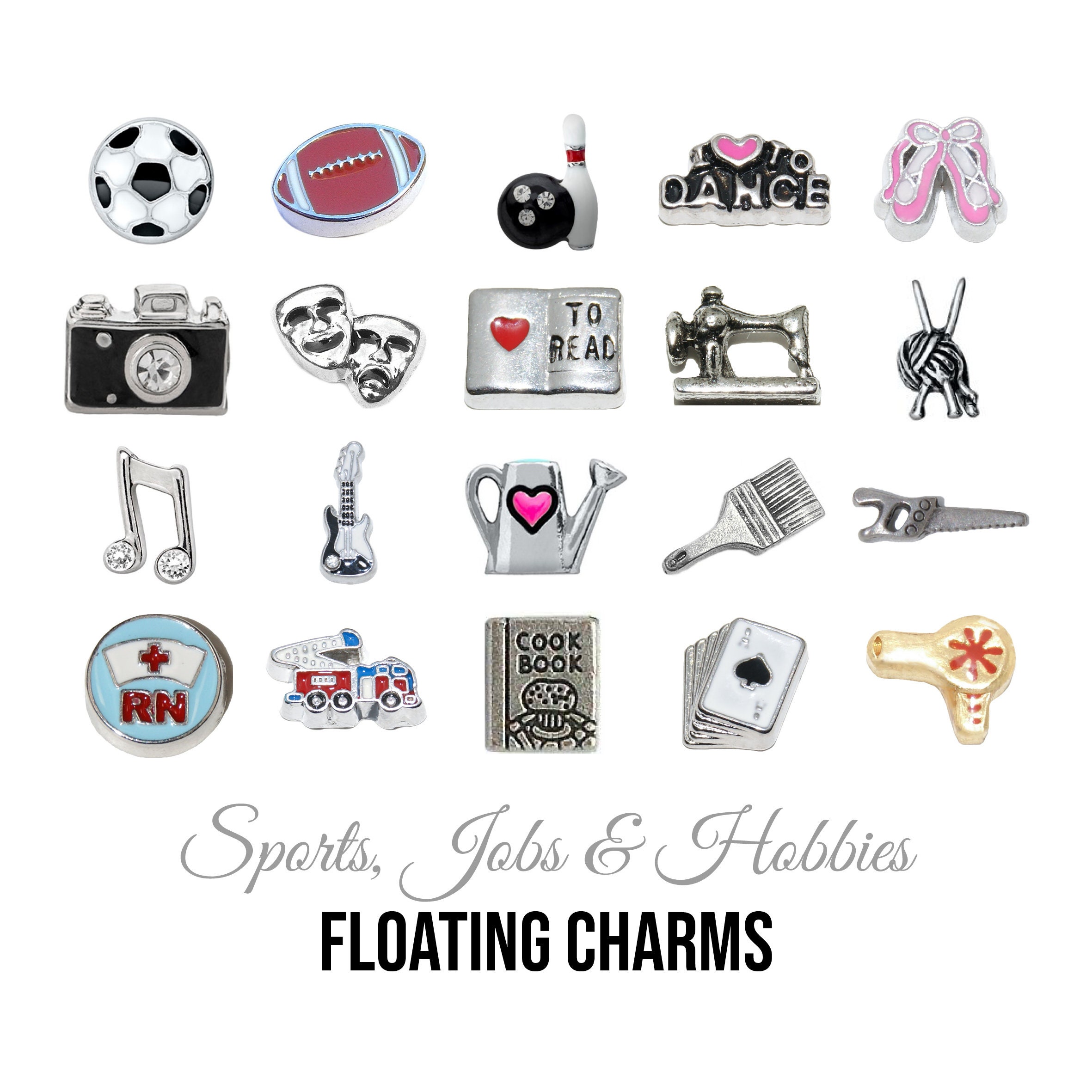 Cheer and Dance Floating Charms for Memory Lockets