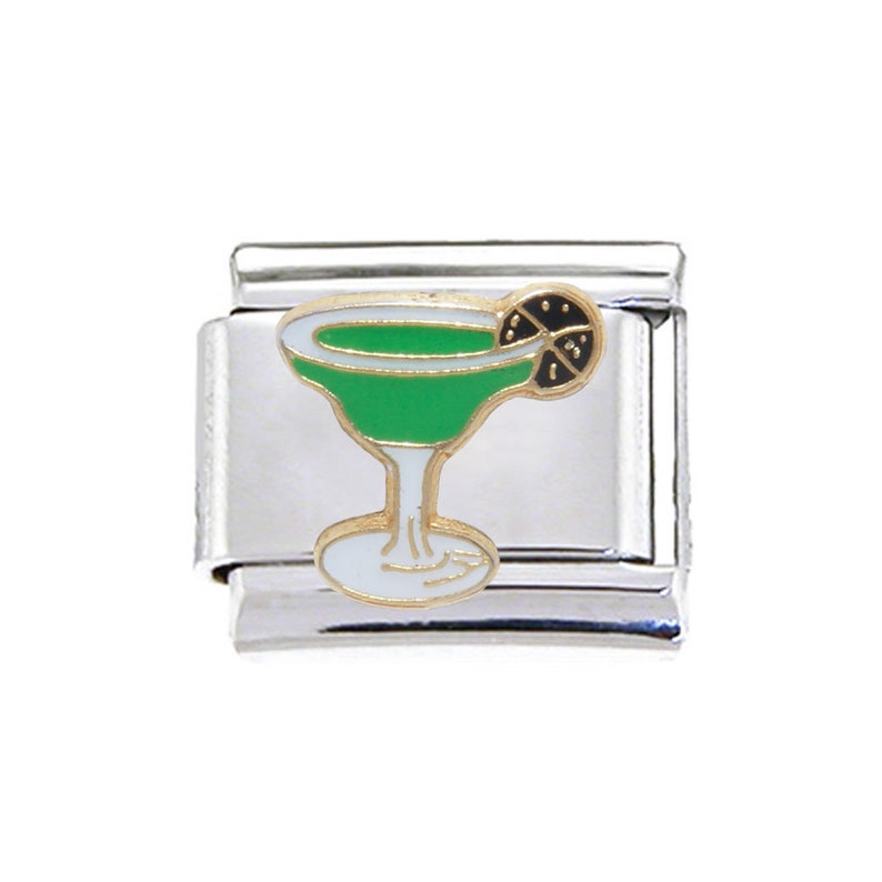 Food & Drink 9mm classic Italian charms 25 - Margarita green