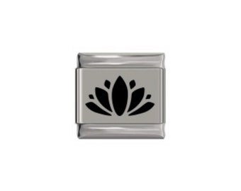 Lotus flower laser 9mm Italian charm - fits classic 9mm Italian charm bracelets