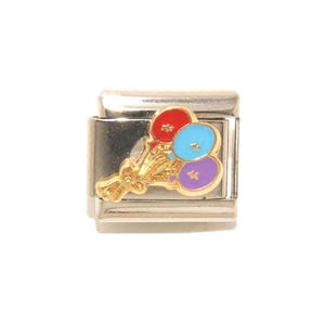 Globos - Charm italiano de cumpleaños de 9 mm - compatible con pulseras clásicas de charms italianos de 9 mm