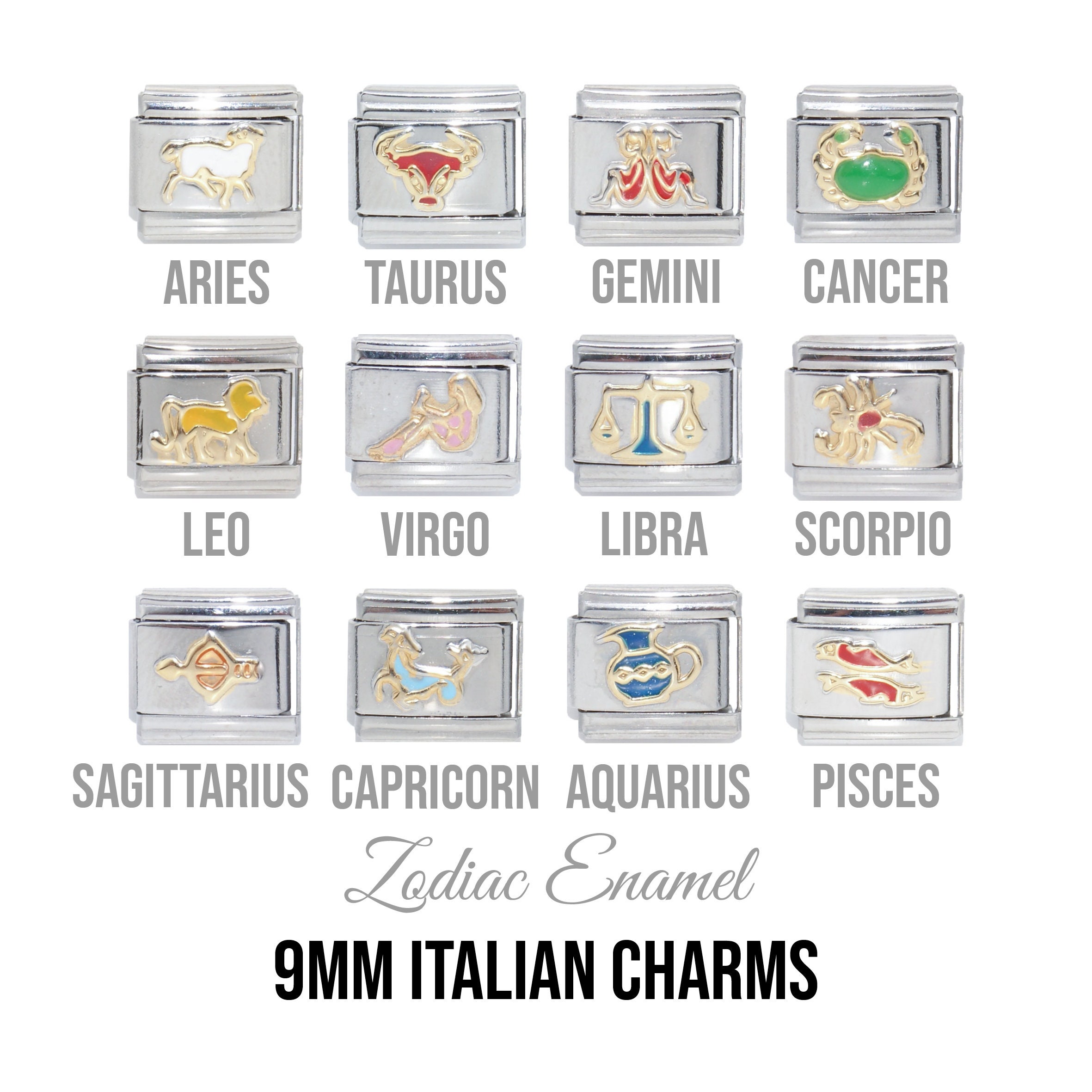 Sagittarius 9mm Classic Size Italian Charms Birth Sign Zodiac Sagittarius 9mm Classic Size Italian Charms Birth Sign Zodiac