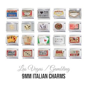 Las Vegas Gambling  - 9mm classic Italian charms