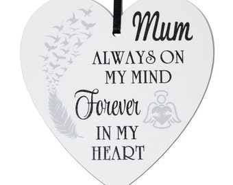 Mum Always on my mind forever in my heart Handmade Wooden Plaque 