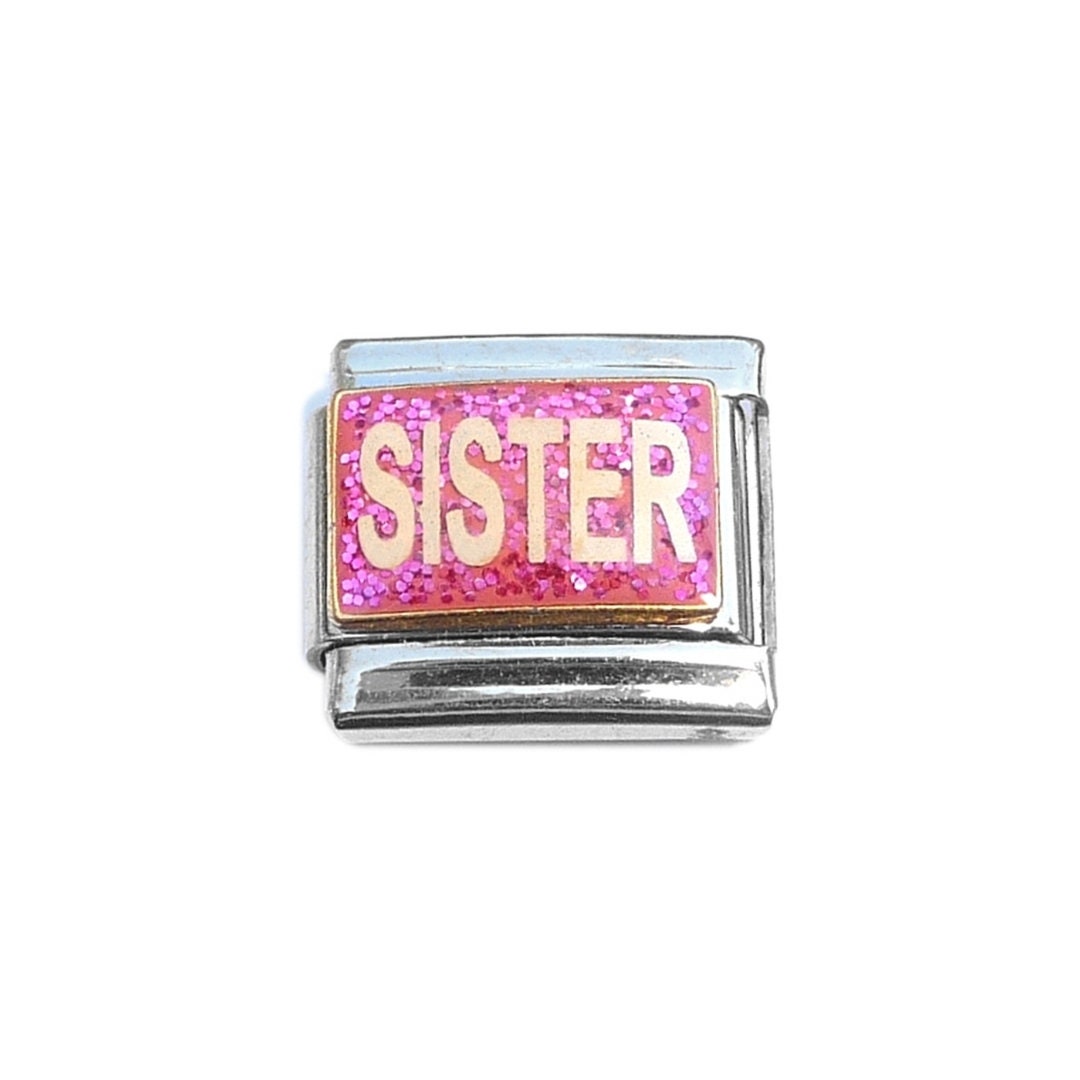 Sister Pink Sparkly Enamel 9mm Italian Charm Fits Classic 9mm Italian Charm Bracelets Etsy Canada