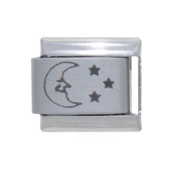 Moon and stars laser 9mm Italian charm - fits classic 9mm Italian charm bracelets