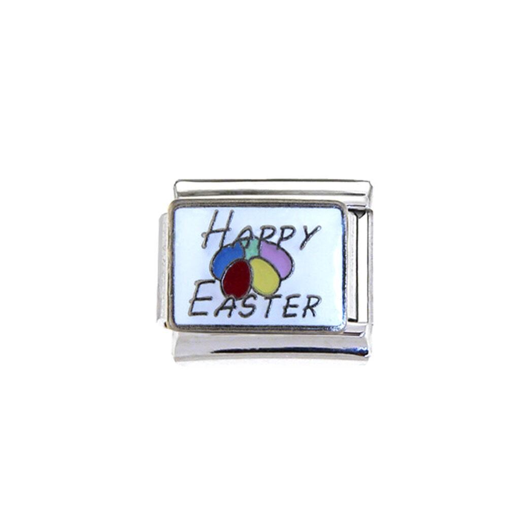 Happy Easter With Easter Eggs 9mm Italian Charm Fits Classic 9mm
