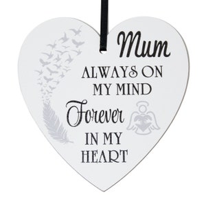 Always on my mind forever in my heart - small 9cm hand painted wooden heart