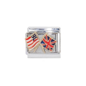 USA & UK Flagge 9 mm italienischer Charme - für klassische 9 mm italienische Bettelarmbänder