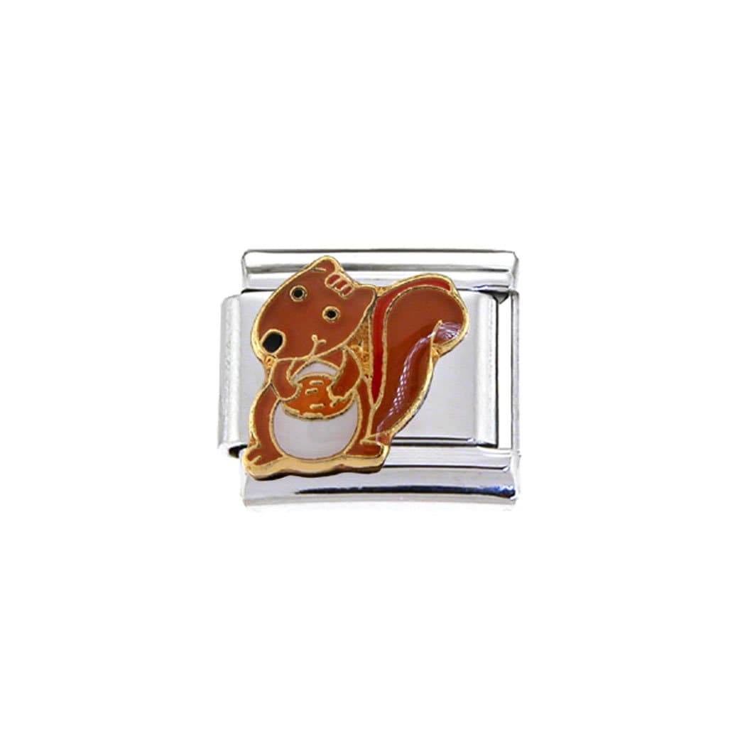 Squirrel 9mm enamel Italian charm  - 9mm Italian charm