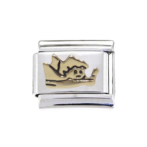 Gold angel 9mm enamel Italian charm  - 9mm Italian charm