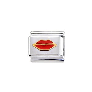 Lips 9mm enamel Italian charm - fits classic 9mm Italian charm bracelets
