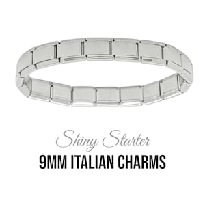 18 link Shiny Italian charm starter bracelets - fits 9mm classic Italian charm bracelets