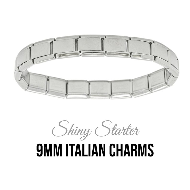Bracelets de départ brillants à breloques italiennes convient aux bracelets à breloques italiens classiques de 9 mm image 1
