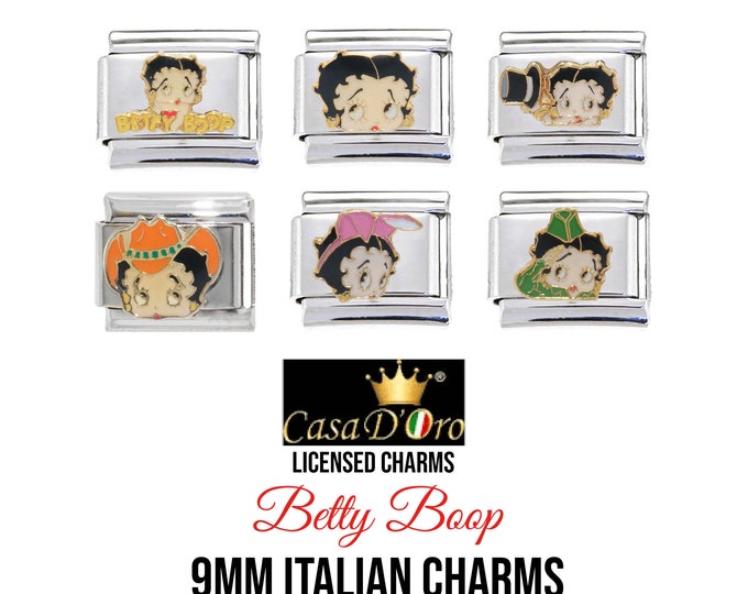 Betty Boop Casa D'oro 9mm Classic Italian Charm Etsy