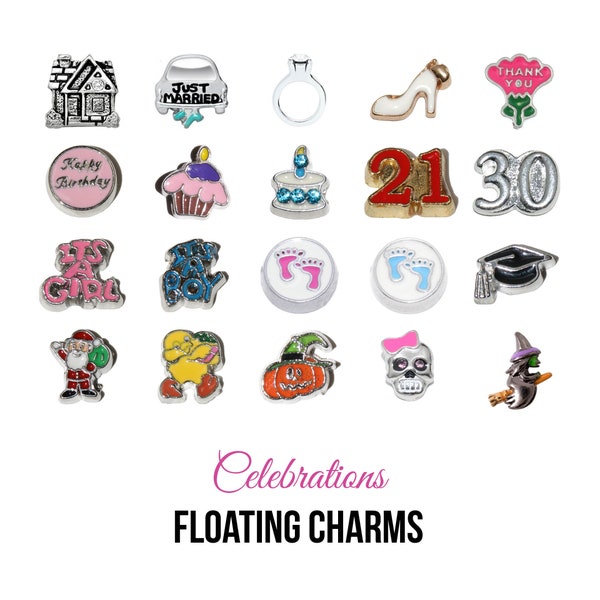Celebration, Baby Shower, Birthday, House warming ...- Floating locket charm