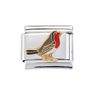 Robin 9mm enamel Italian charm  - 9mm Italian charm