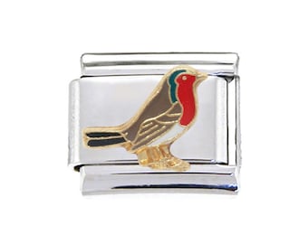 Robin 9mm enamel Italian charm  - 9mm Italian charm