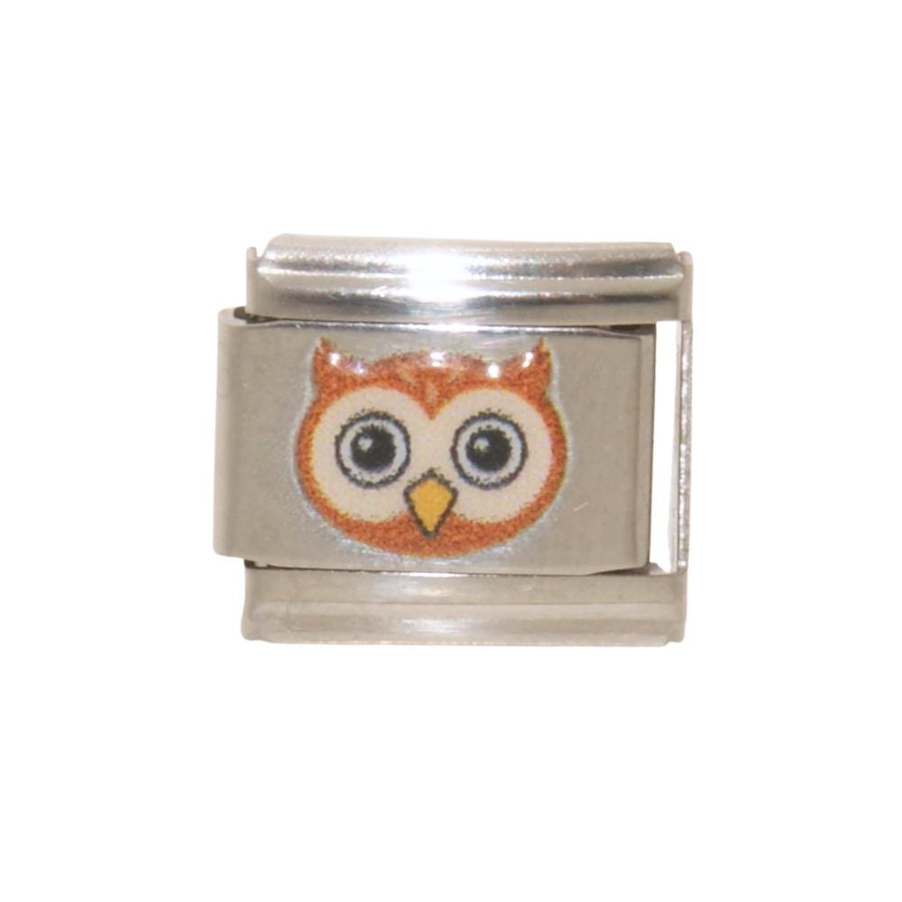 Cute Brown Owl Face 9mm picture Italian charm  - 9mm Italian charm