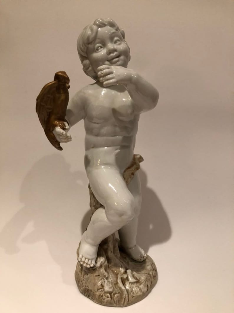 Sureda Porcelain, Angel, Cupido, Collection, hand painted image 1