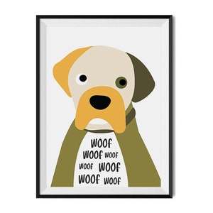 Cute dog print, Dog wall art, Animals print, Dog wall decor, Cute animals, Nursery wall art, Nursery decor, Wall art, Art for kids, Dog