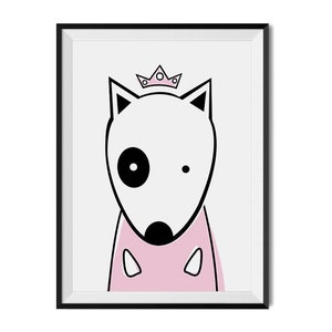 Baby Animal Art, Animal Nursery Prints, Zoo Animals, Dog with crown Nursery Decor, Cute Nursery Art, Baby Animal Prints, Kids decor