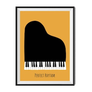 Piano Print, Piano illustration, Pianist Gift,  Musician Gift, Music room decor, Downloadable art