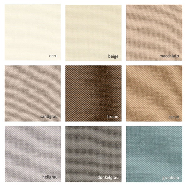 Canvas Uni, decorative fabric, plain colors, brown and gray tones, width 180 cm, sales unit 50 cm