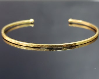 Adjustable Hammered Bangle, Stacking Bangles, Minimal Jewelry, Thin Gold Bangle, Gold Bangle, Gold Vermeil Jewelry, Dainty Christmas Gift