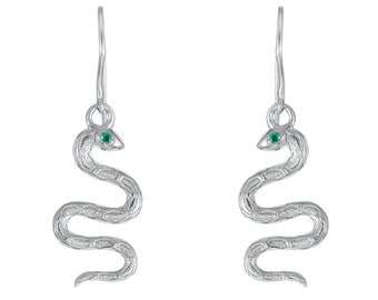 Orecchini Pendenti a Cerchio con Serpente in Argento 925 - Albert M