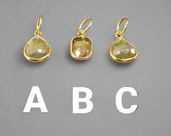 18k Gold Diamond Pendant: Mix Shape Yellow Diamond Necklace