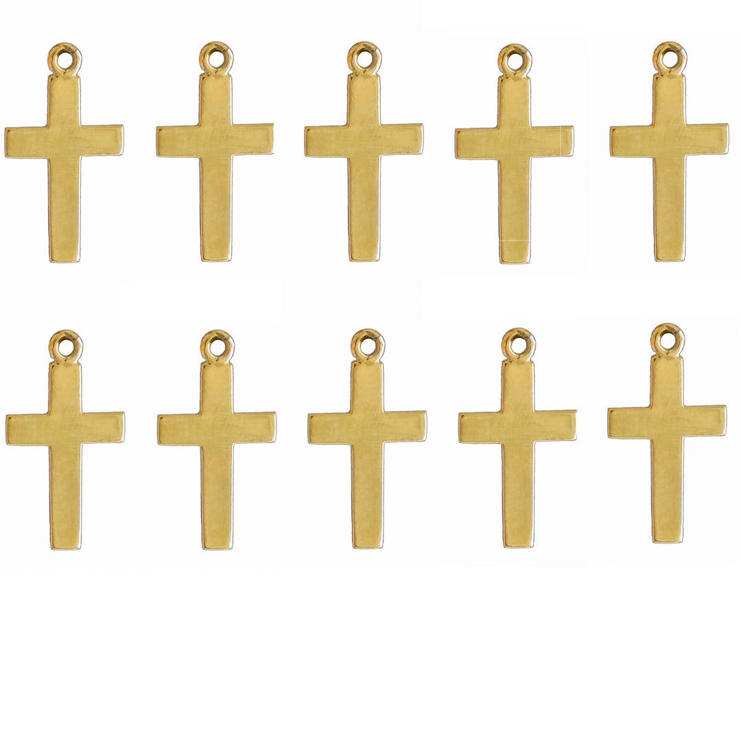 SET of 10 Pieces 20 MM Cross Pendant in Sterling Silver Gold - Etsy