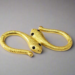 Handcrafted Snake S Clasp with Gemstone Eyes – Unique Jewelry Finding