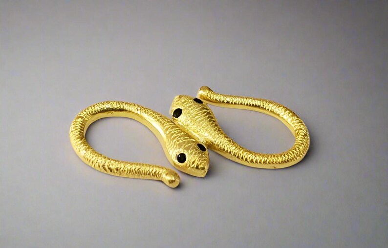 Handcrafted Snake S Clasp with Gemstone Eyes – Unique Jewelry Finding