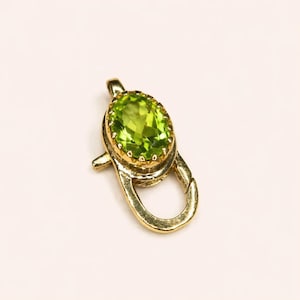 Gold Filled Peridot Artisnal Lobster Clasp, DIY Jewelry Supply, August Birthstone