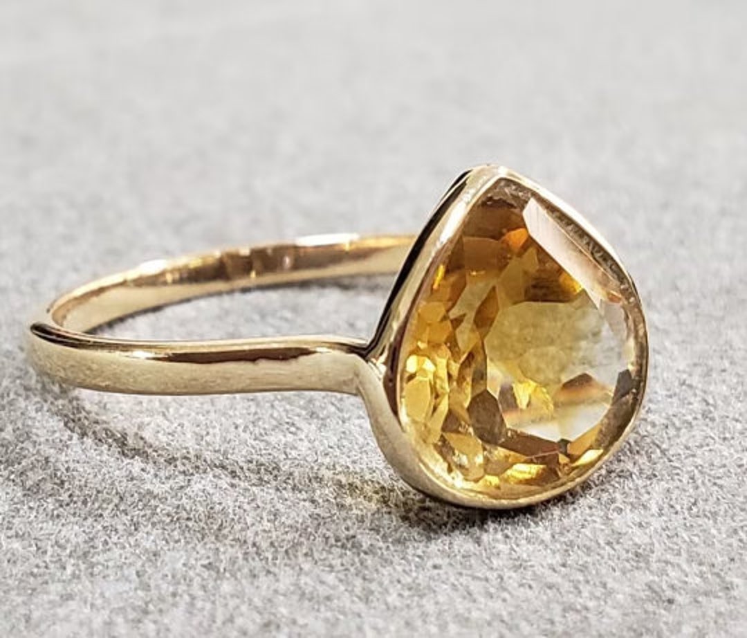 144 Citrine Pear Ring main image 1