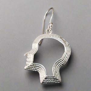 Hollow Face Earrings, Abstract Earrings, Picasso Face Earrings, Artsy Earrings, Face Jewelry, 925 Silver, Statement Jewellery