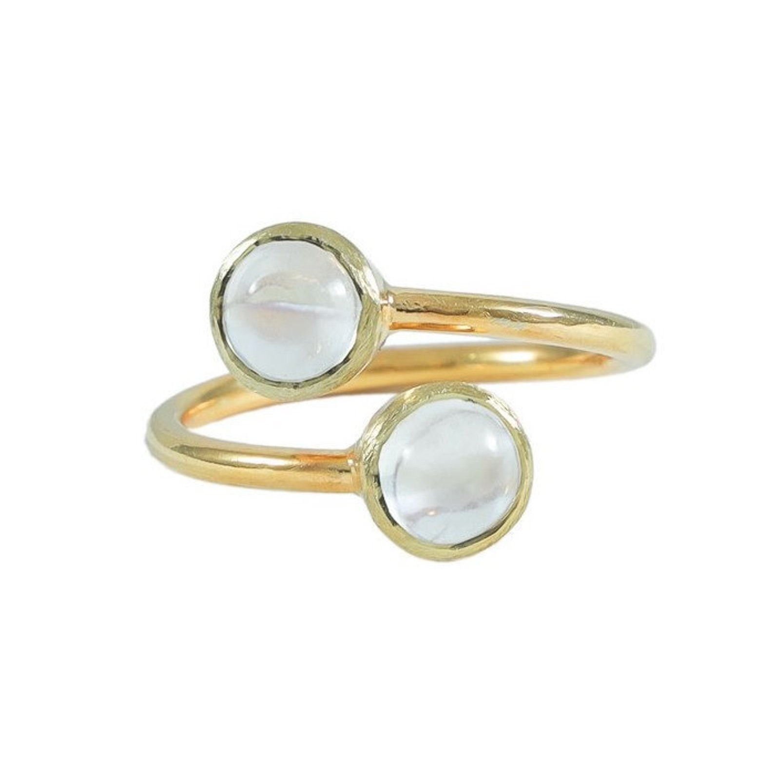 8 MM Rainbow Moonstone Ring Minimal Jewelry 18K Yellow gold | Etsy