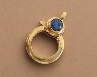 Labradorite Lobster Clasp: 18k Gold Vermeil Sterling Silver Connector