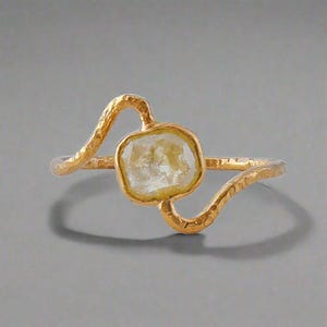 18K Yellow Gold With Colored Diamond Ring, Engagement Ring, Gift For Her, High Quality Diamonds, Engagement and Wedding Ring, Stackable Ring