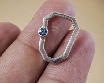 Lås i sterlingsilver med schweizisk blå topas: Handgjort halsbands- och armbandskoppling