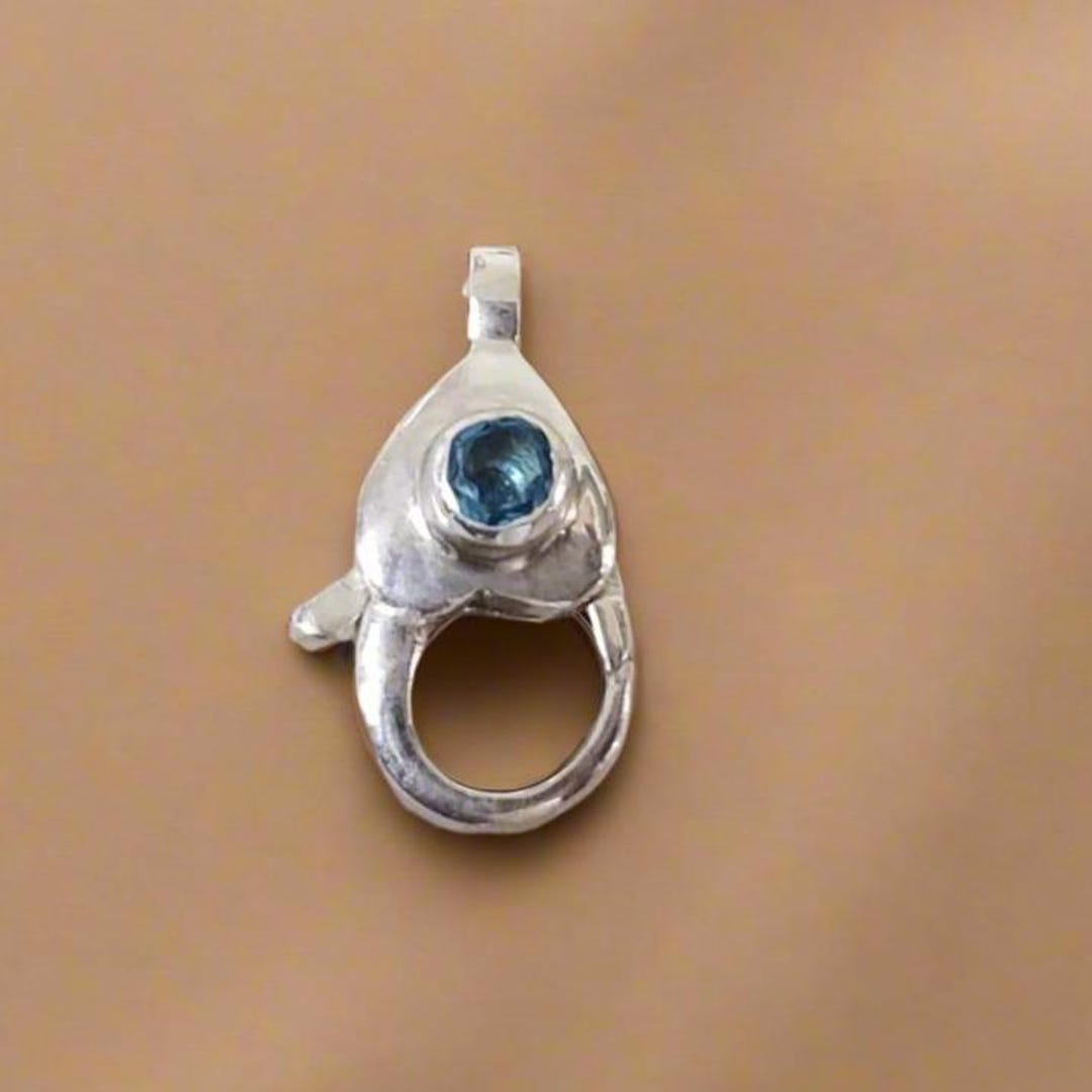 Handmade Sterling Silver Swiss Blue Topaz Clasp – Jewelry