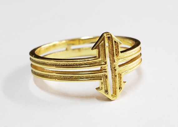 Cross Rings for Men Religious Christian Holy Gold Vermeil Cross