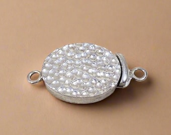 Hammered Sterling Silver Box Clasp: Oval Necklace Bracelet Connector