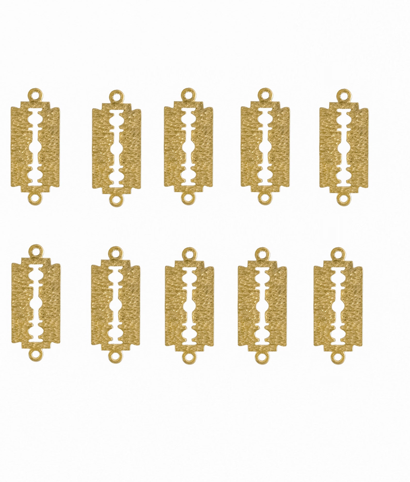BULK 10 Pcs 18K Gold Vermeil Razor Blade Charms Connectors Etsy