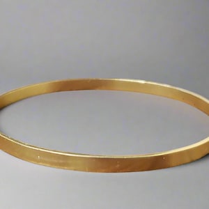 Handmade Gold Vermeil Bangle: 925 Silver Stacking Jewelry (4.00 mm)