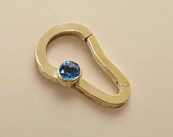 Swiss Blue Topaz Clasp: Gold Vermeil Sterling Silver Jewelry Connector