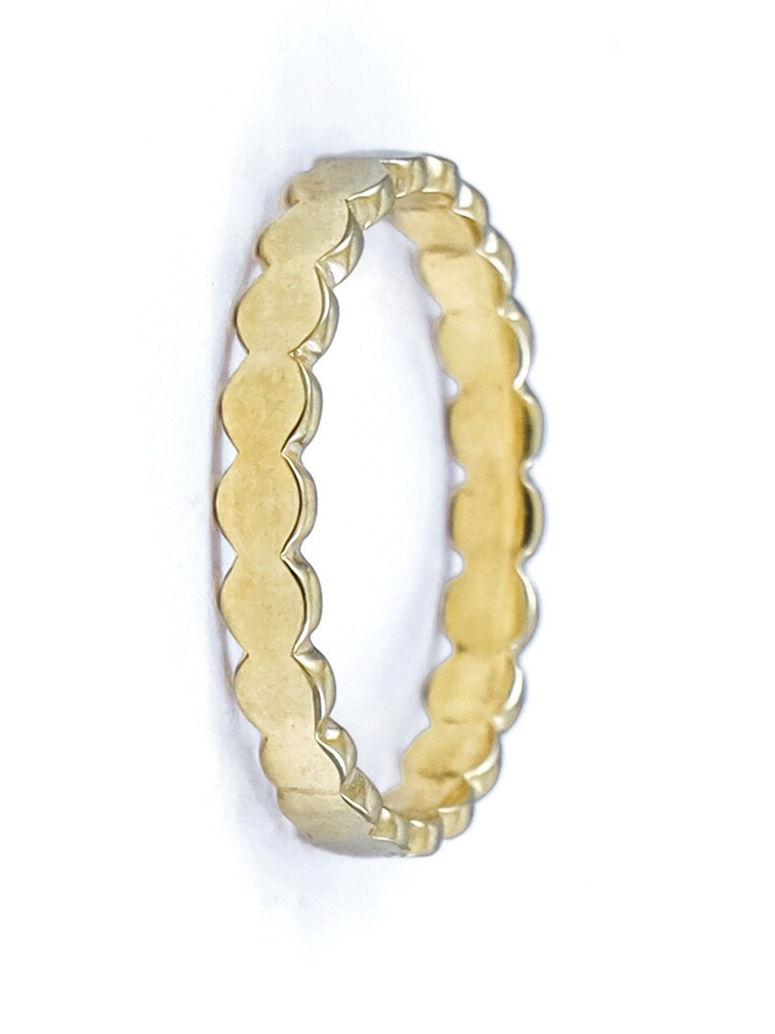 High Polished 14k gold vermeil Rings Solid Thin 3 MM Rings Etsy